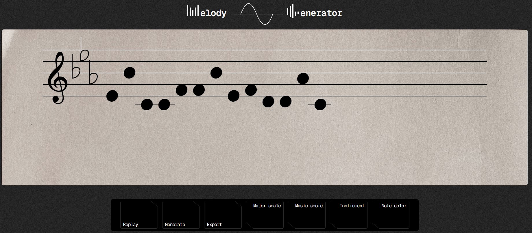 Melody generator music score